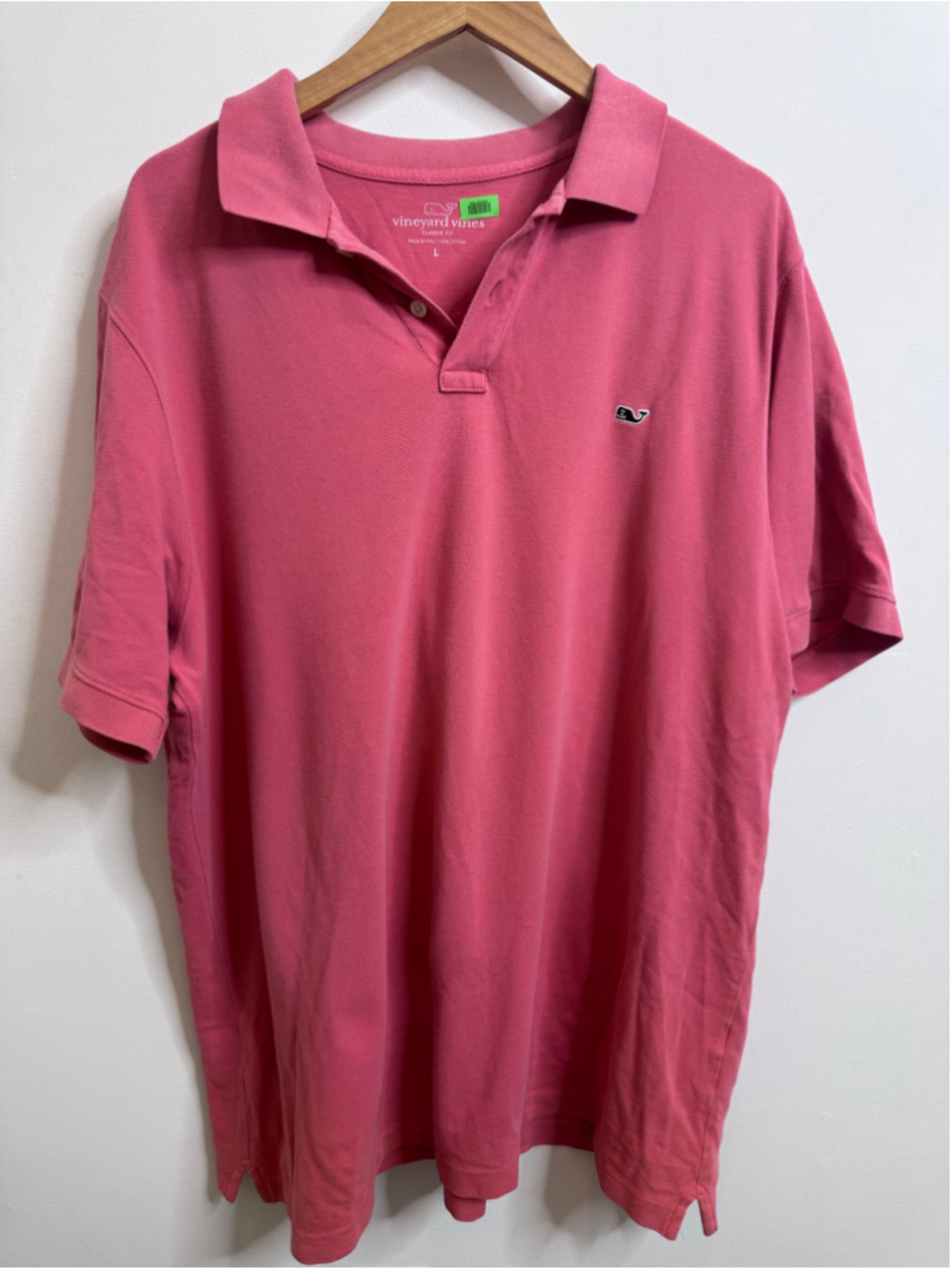 Men's Vineyard Vines Polo Shirt Size L Pink